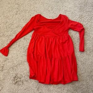 Red wrap dress